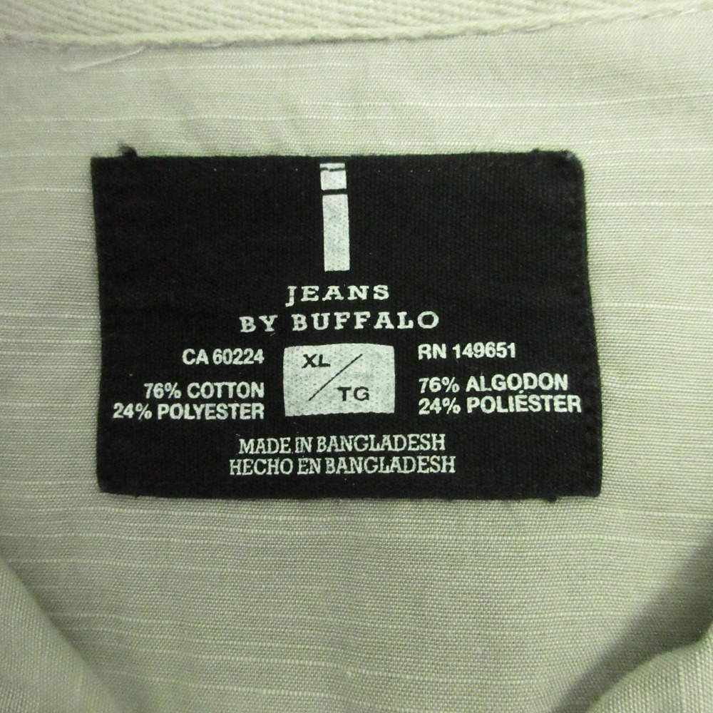 Jeans By Buffalo Shirt Mens XL Gray Stripe Short Sleeve Button Front Pockets - Picture 4 of 6